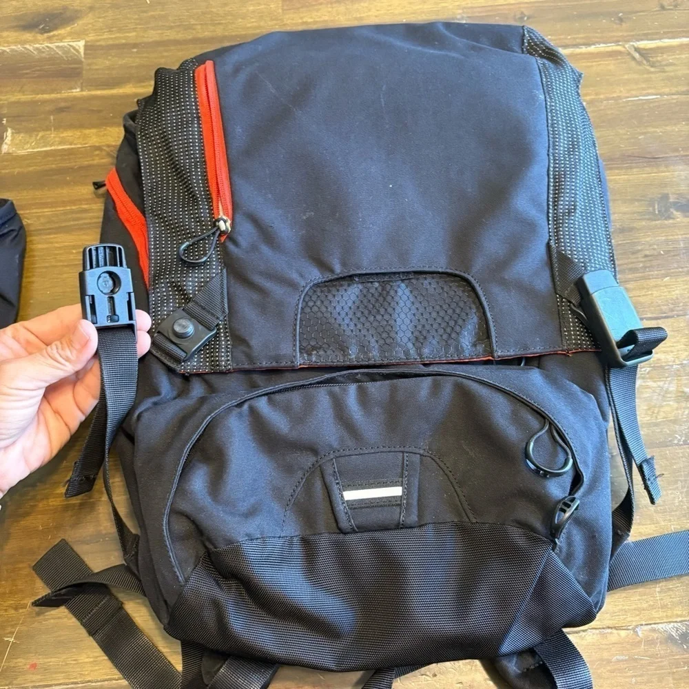 Osprey Portal Everyday Commute Laptop Backpack Black Orange Hike Pouch Outdoor